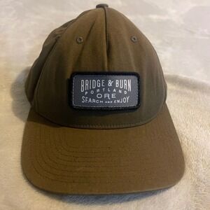 Bridge & Burn Portland Oregon Snapback Baseball Cap Mens Olive Green Streetwear